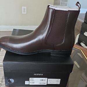 Alfani Men's Rich Brown Leather Boots